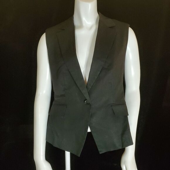 Zara Basic Single Button Black Business Vest (M) - Picture 2 of 5